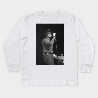 Tim McGraw BW Photograph Kids Long Sleeve T-Shirt